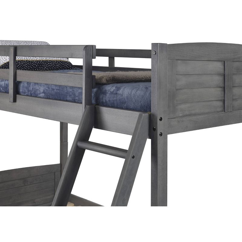 Twin/Full Louver Bunk Bed Antique Gray - Donco Kids