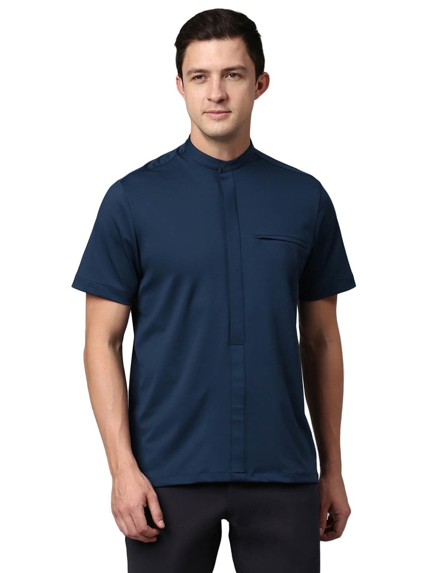 Slowave Navy Regular Fit Shirt
