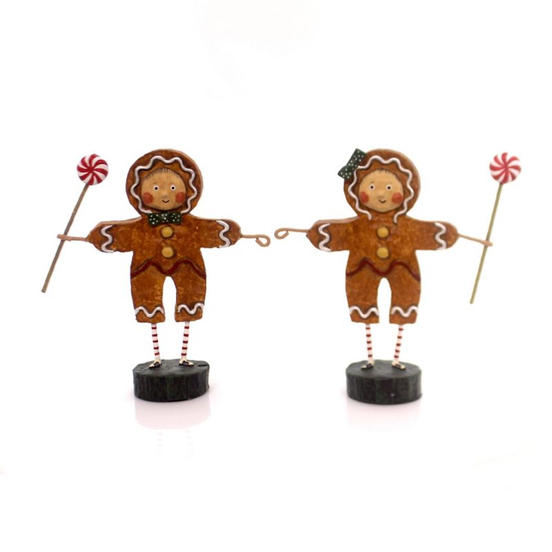 Lori Mitchell 5.5" Gingerbread Boy & Girl Peppermint Candy Christmas  -  Decorative Figurines