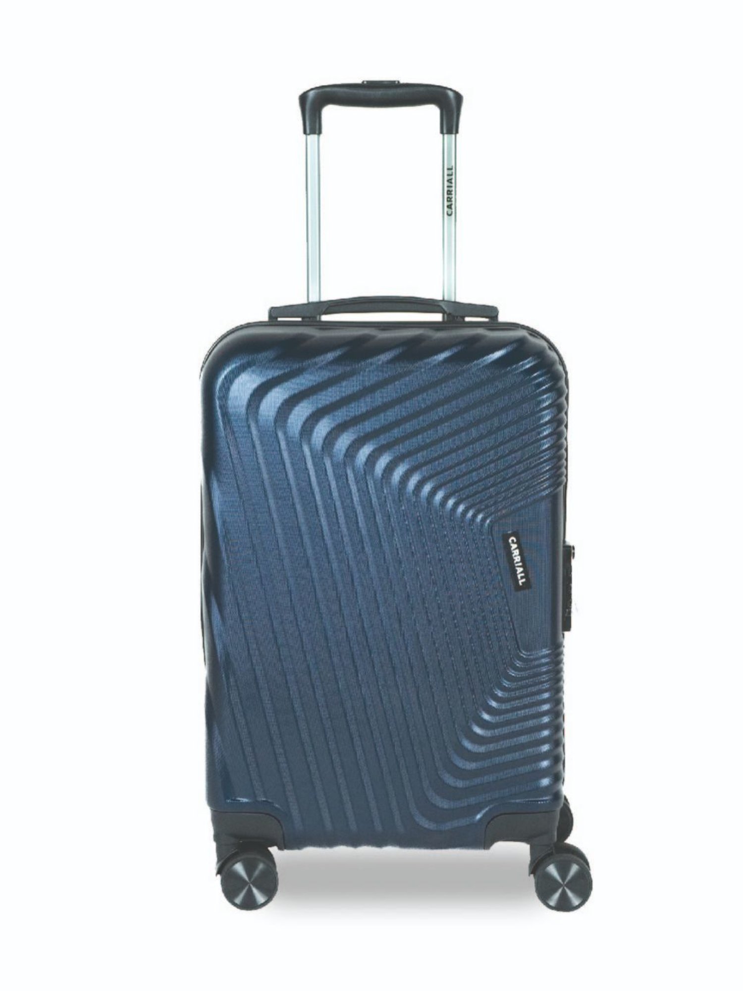 Carriall Navy Blue 8 Wheel Small Hard Cabin Trolley - 33 cm