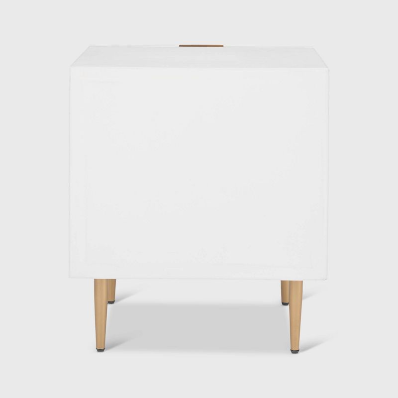 Jolie 2 Drawer Side Table White - Adore Decor