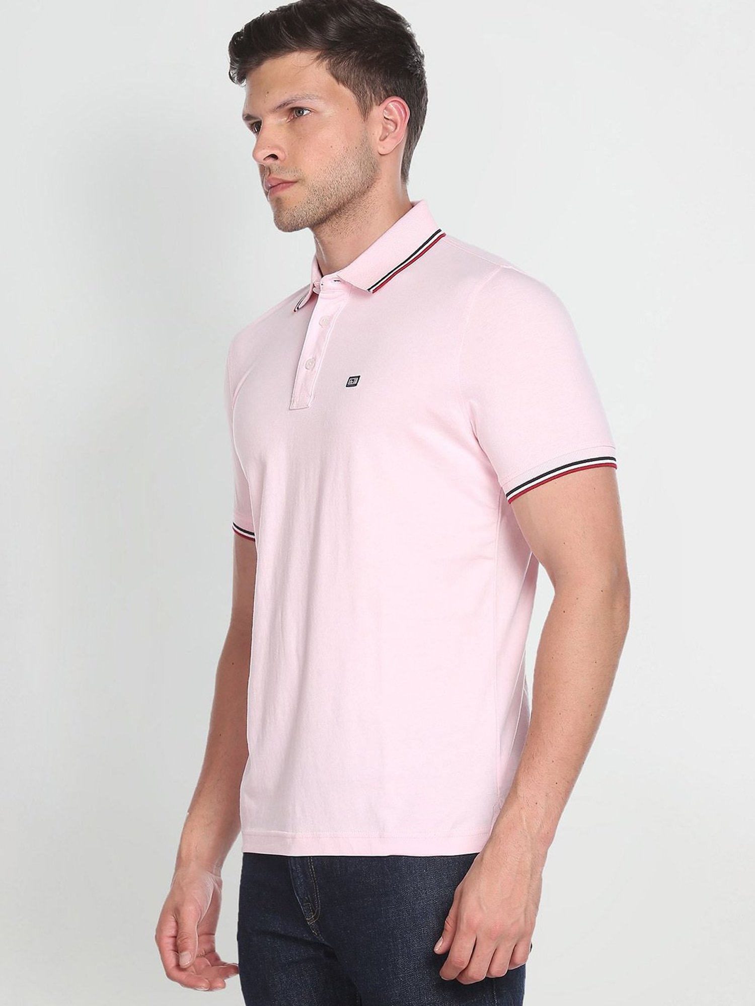 Arrow Sport Light Pink Cotton Regular Fit Polo T-Shirt
