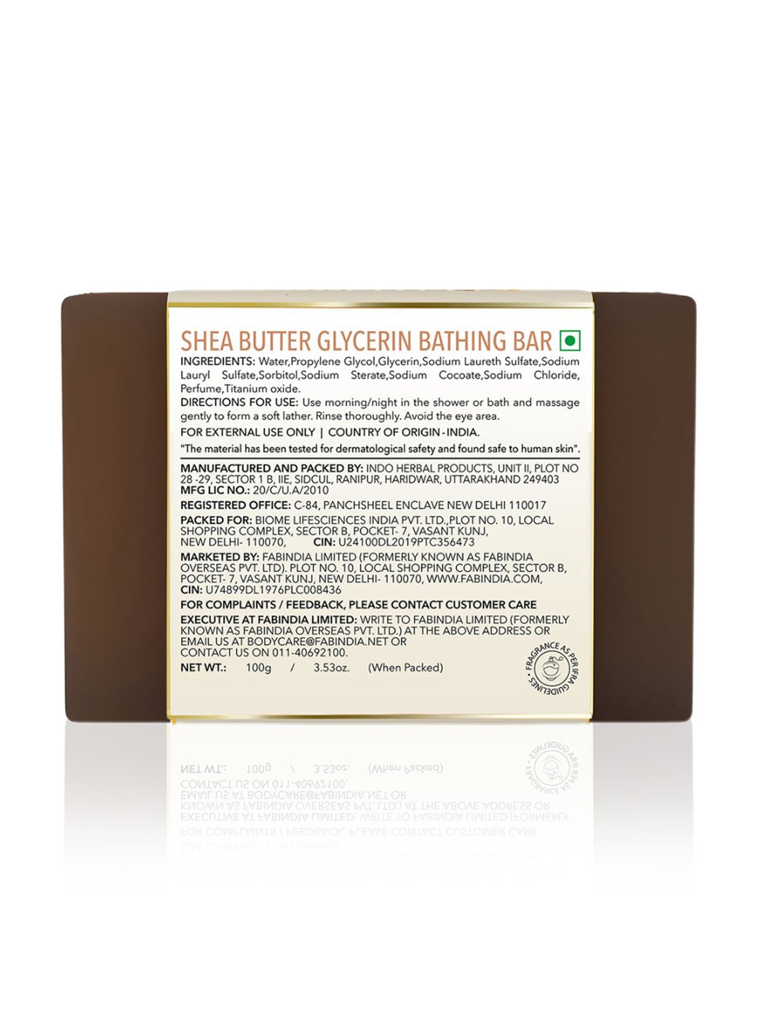Fabessentials Shea Butter Glycerin Bathing Bar - 100 gm