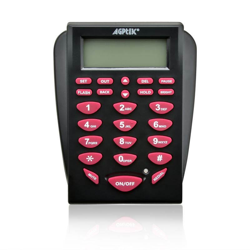 AGPtek Hands-free Call Center Noise Cancellation Corded Monaural Headset Telephone with Backlight Tone Dial Key Pad & REDIAL + Desk Phone Headphones PC Recording Function ,for Telephone Counseling Ser