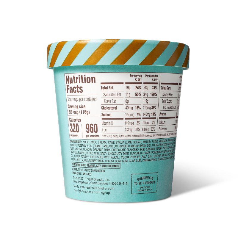 Dark Chocolate Mint Ice Cream - 16oz - Favorite Day™