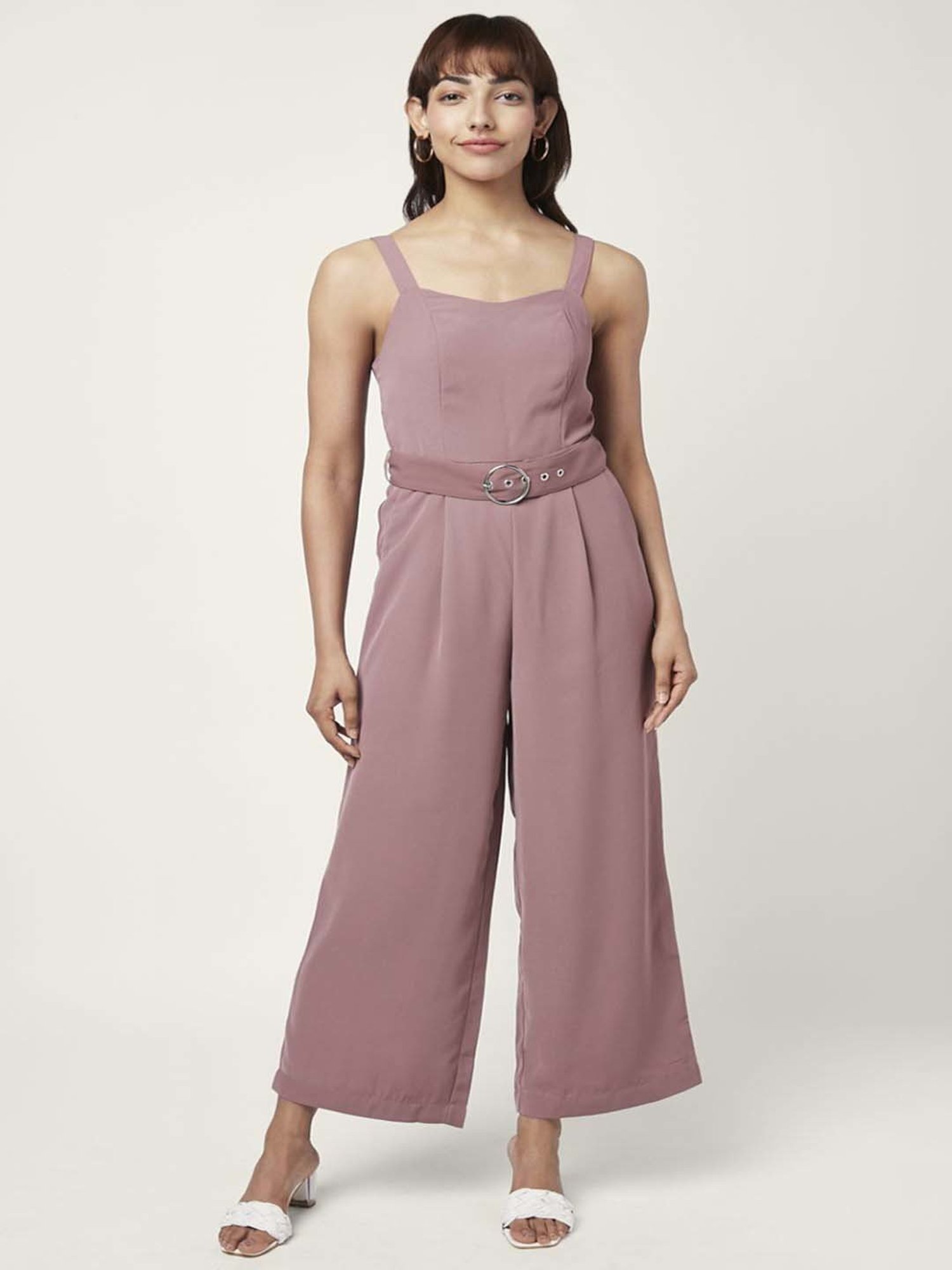 Honey by Pantaloons Brown Sleeveless Jumpsuit