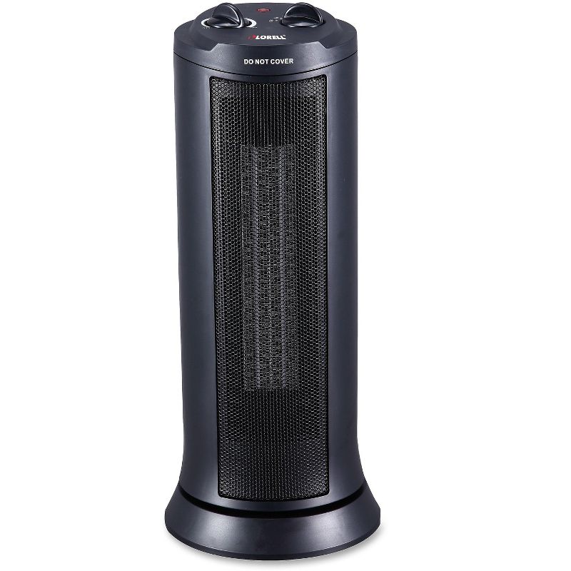 Lorell Ceramic Tower Heater 17" 1000/1500W Black 33558