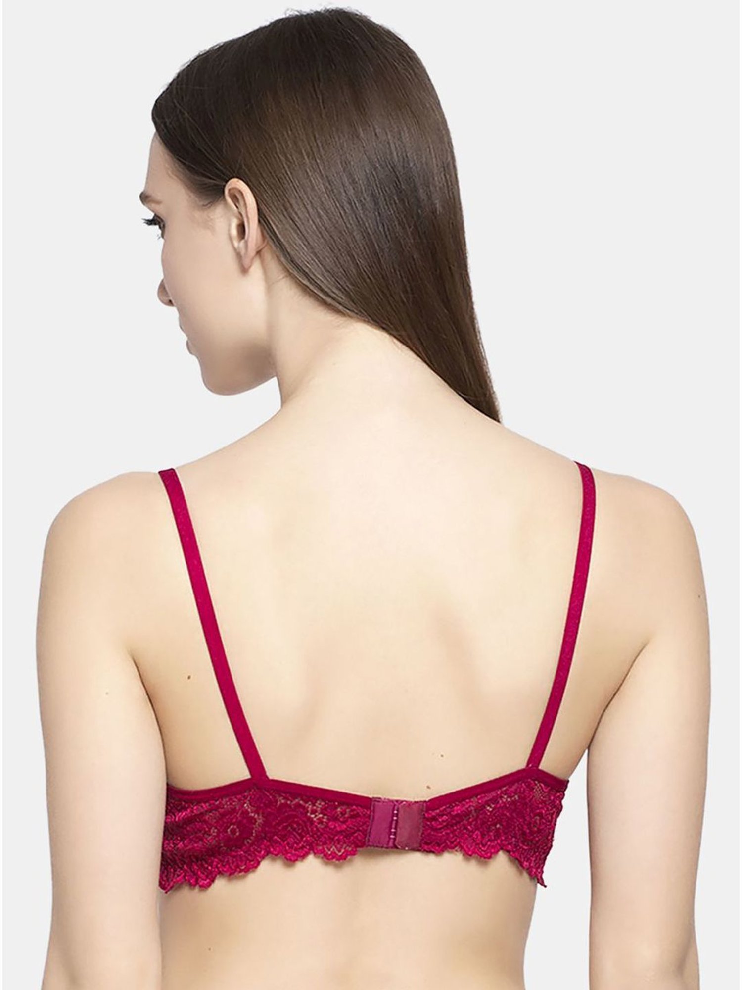 AROUSY Black & Maroon Cotton Self Pattern T-Shirt Bra - Pack Of 2