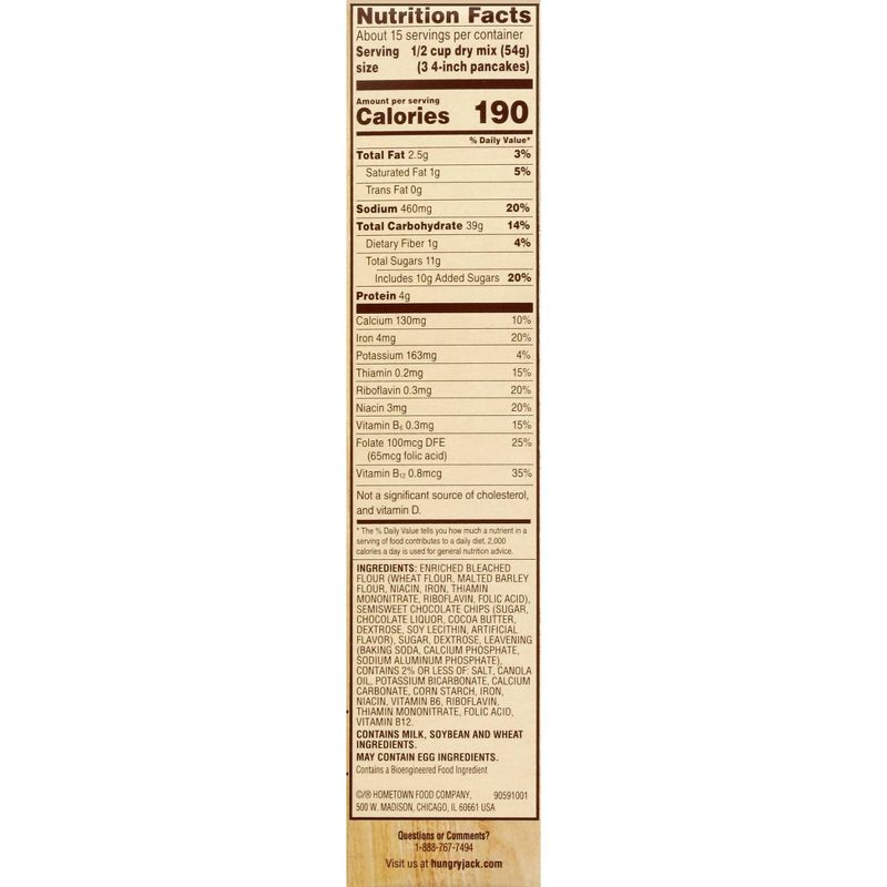 Hungry Jack Complete Chocolate Chip Pancake & Waffle Mix - 28oz