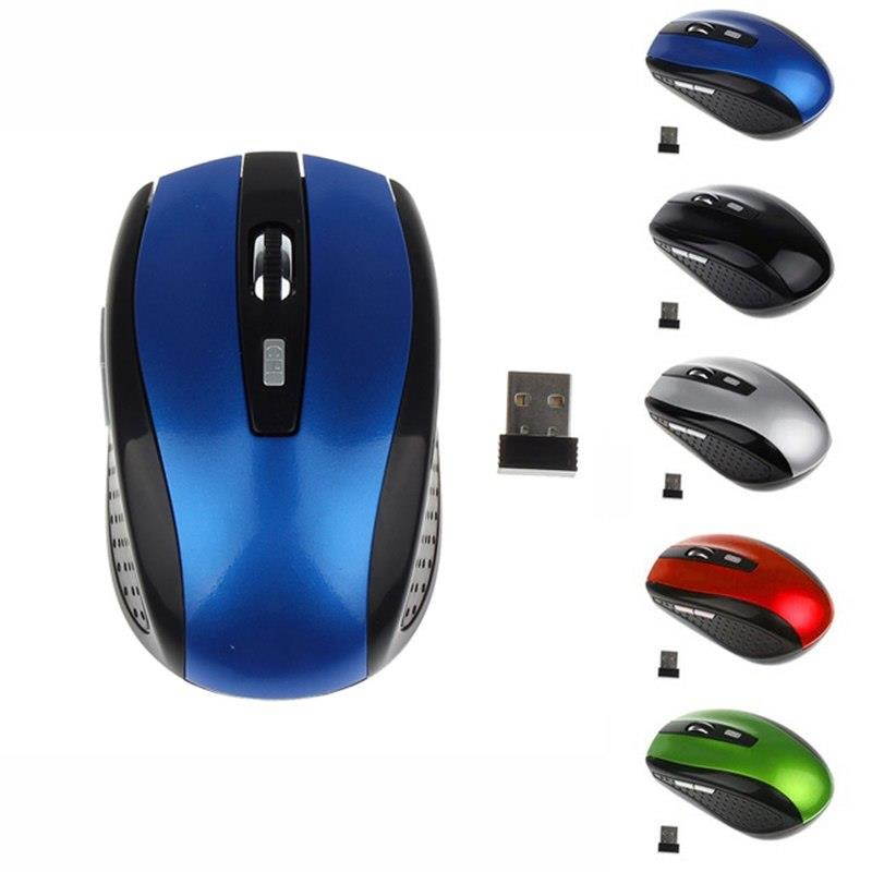 2.4G Wireless Mouse Portable Optical 6 Buttons 1200 DPI Mice For Computer PC Laptop Gamer Black Blue Green Red Color Mouse