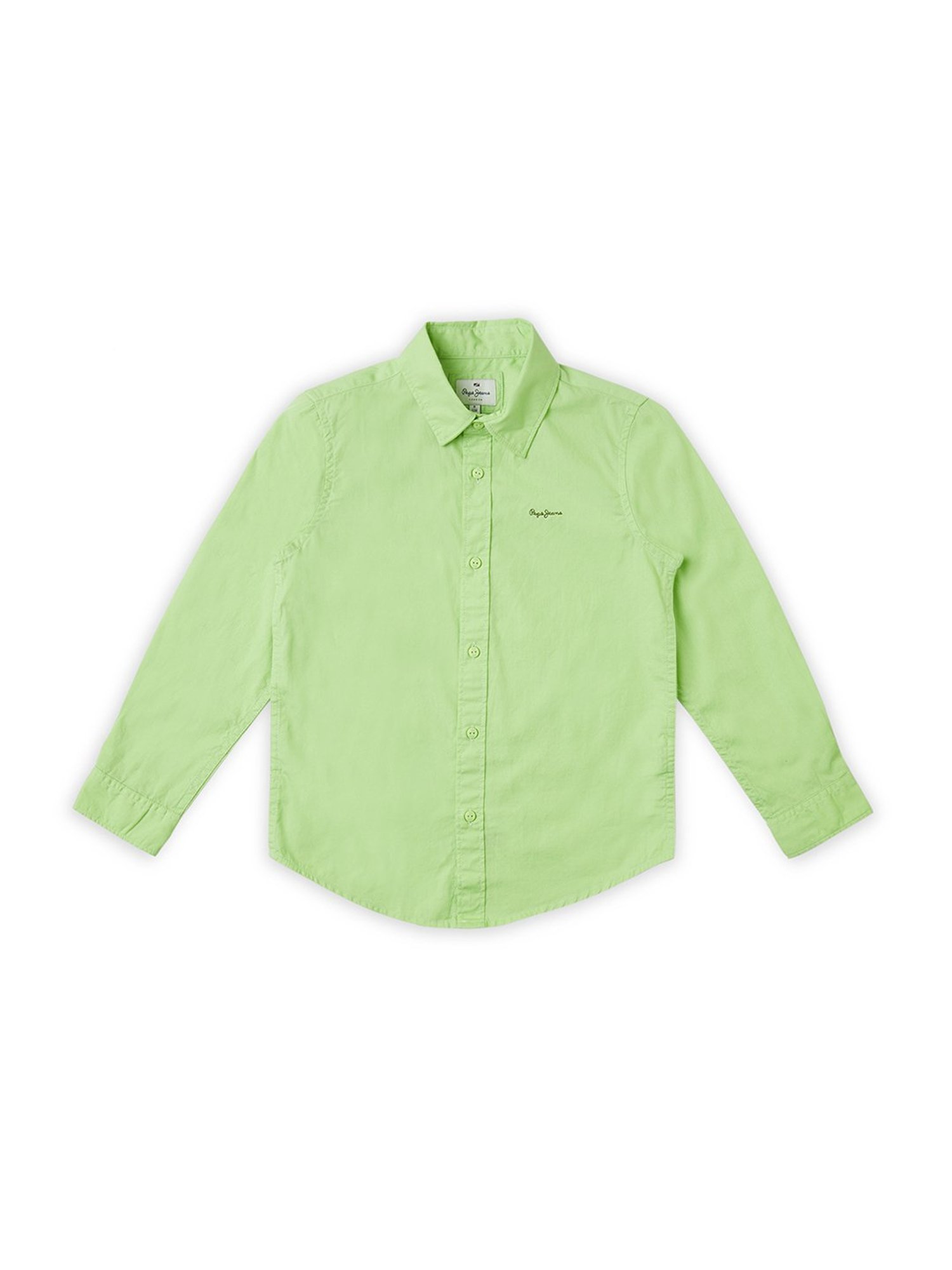 Pepe Jeans Kids Mint Green Solid Full Sleeves Shirt