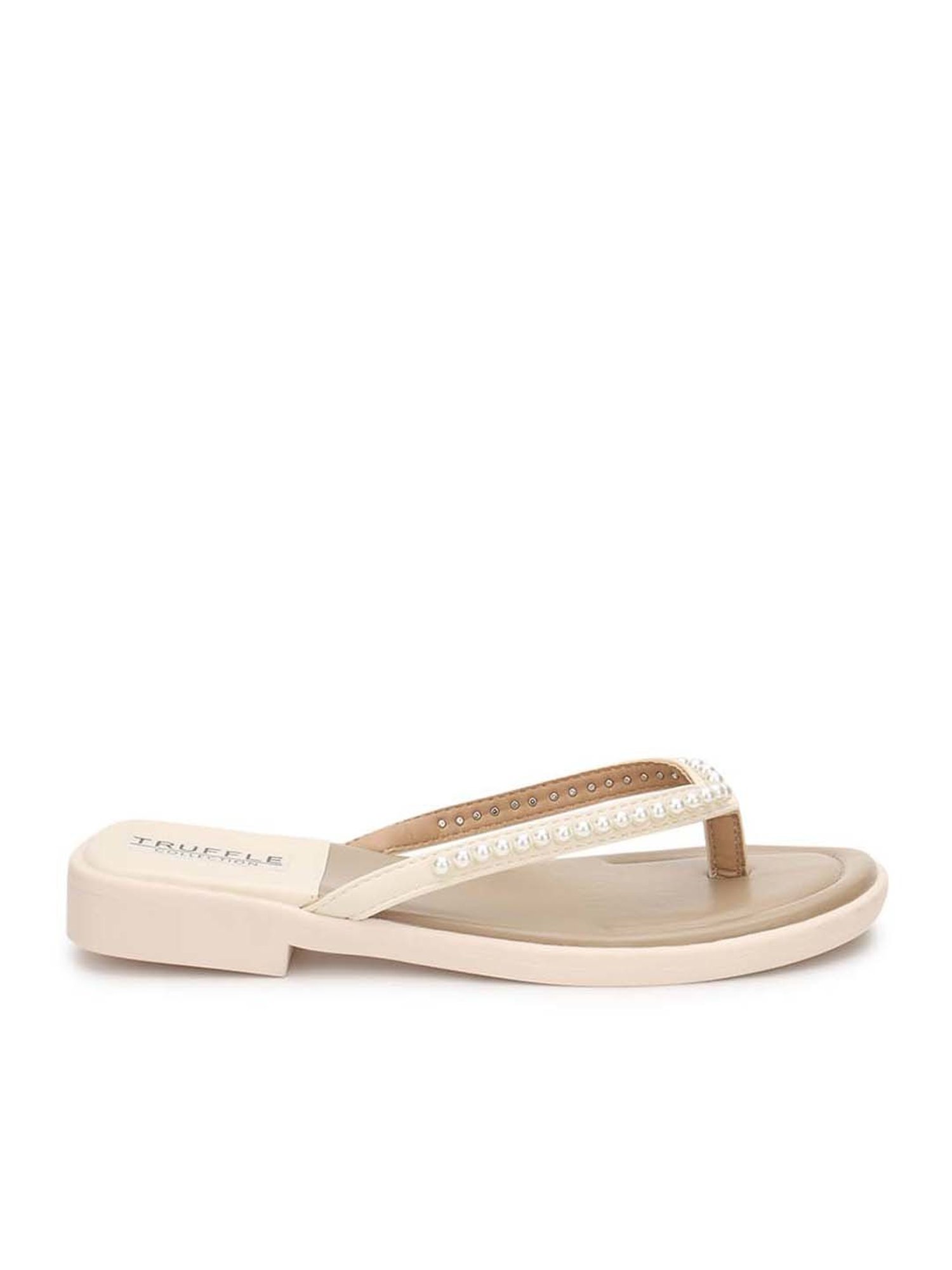 Truffle Collection Women's Beige Thong Sandals