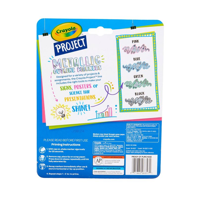 4ct Crayola Project Outline Markers - Metallic Colors