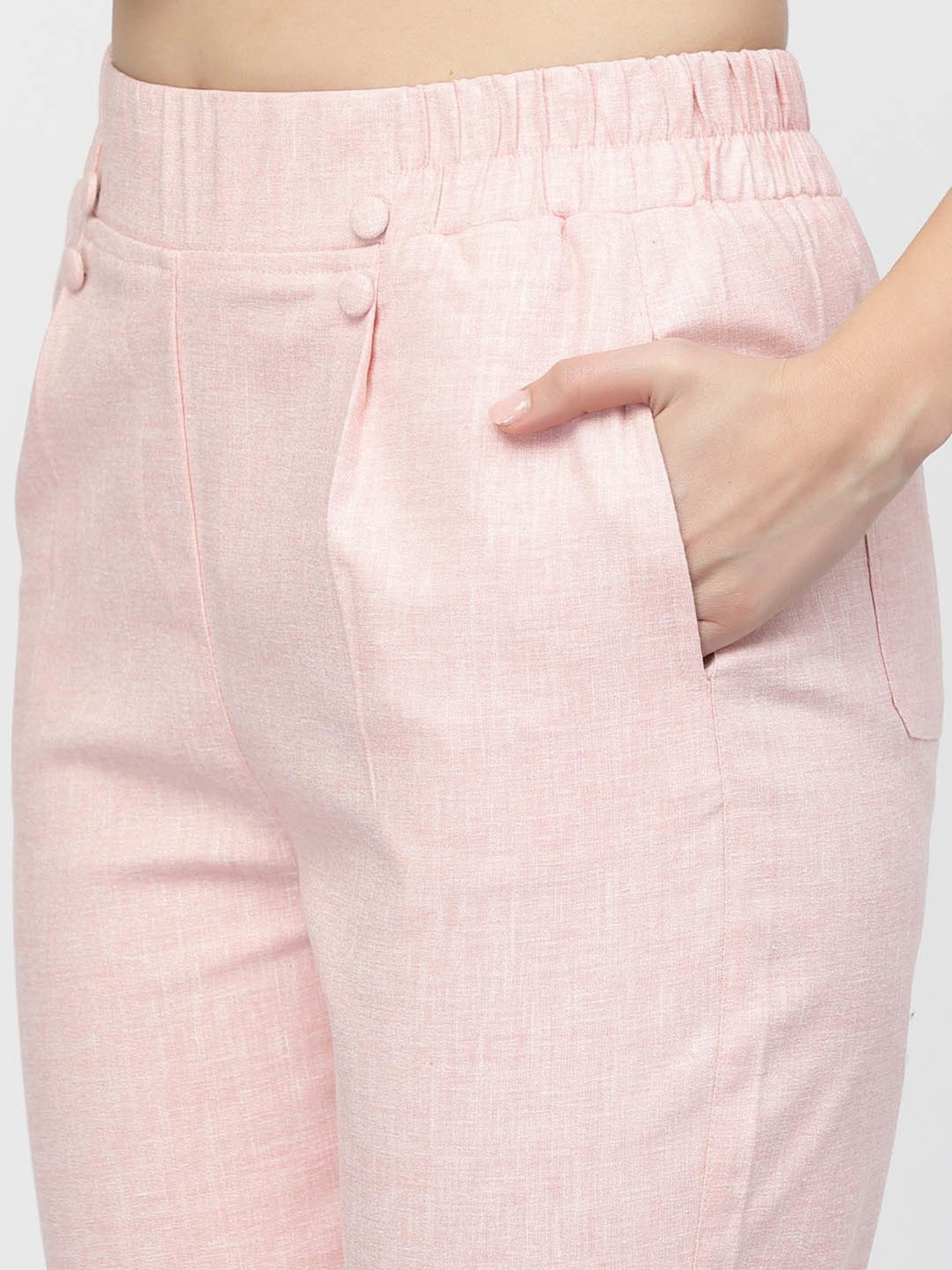 Westwood Pink Relaxed Fit Mid Rise Crop Pants