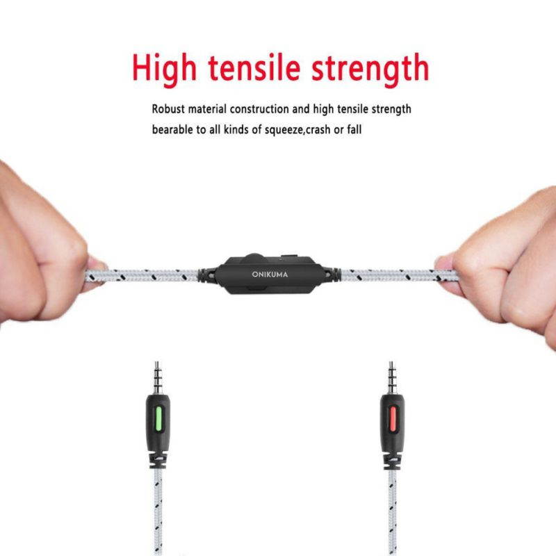 ONIKUMA Gaming Hedaset, Xbox One Headset with Noise Cancelling Mic & Stereo Surround Sound, Over-Ear Headohones with LED Light, PS4 Games Headset Compatible with Xbox One PS5 PC Mac Laptop