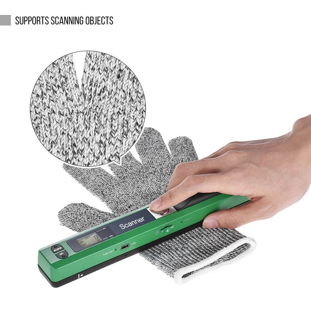 Portable Handheld Wand Wireless Scanner A4 Size 900DPI JPG/PDF Formate LCD Display with Protecting Bag and 8GB TF Card  for Business Document Reciepts Books Images