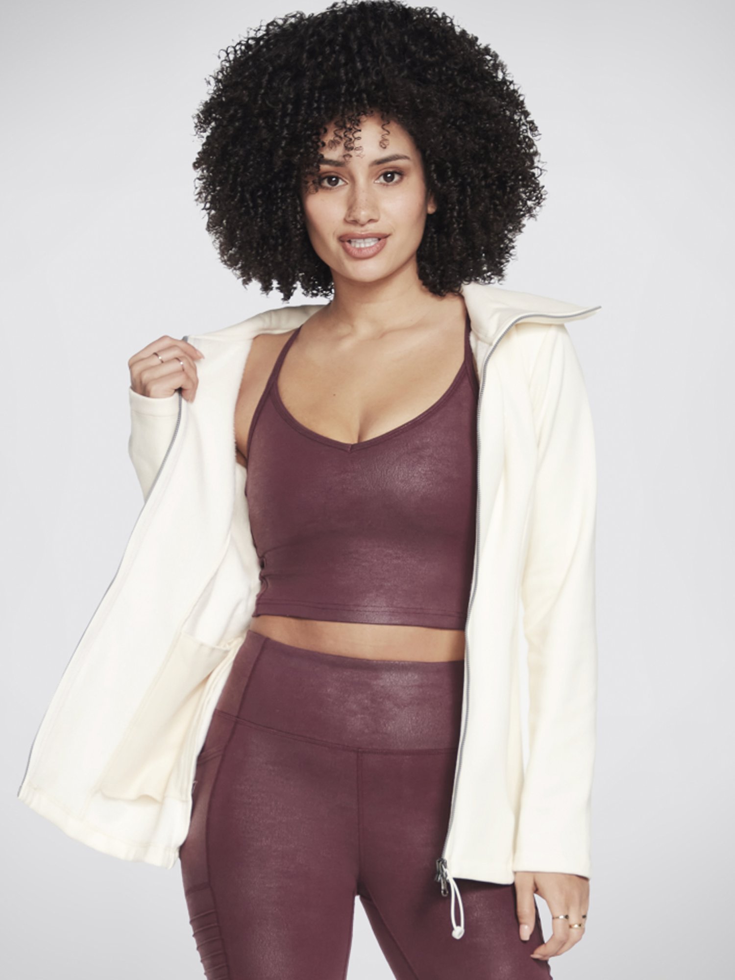 Skechers Cream Comfort Fit Sports Jacket