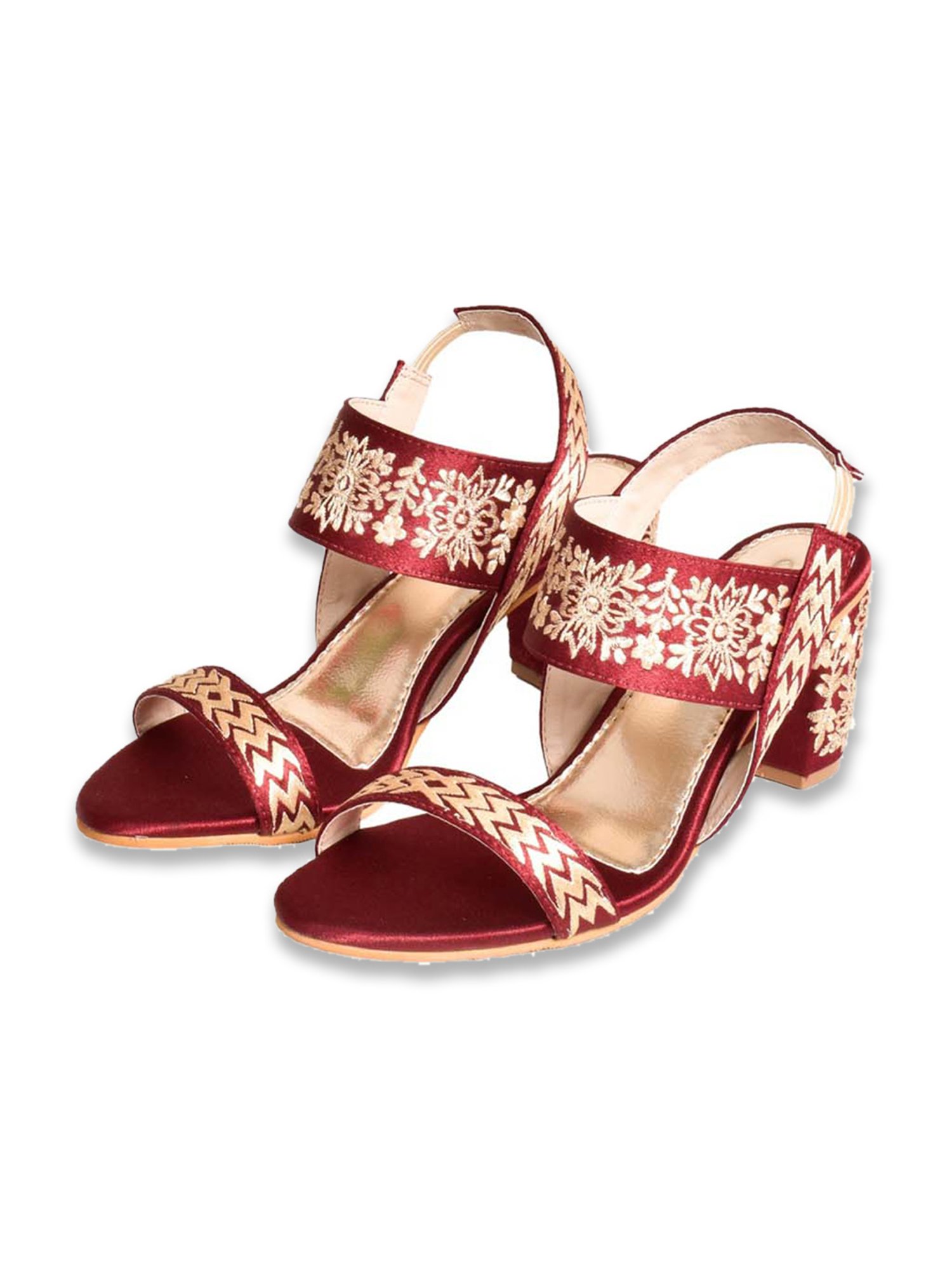 Sole House Women's Maroon Sling Back Sandals