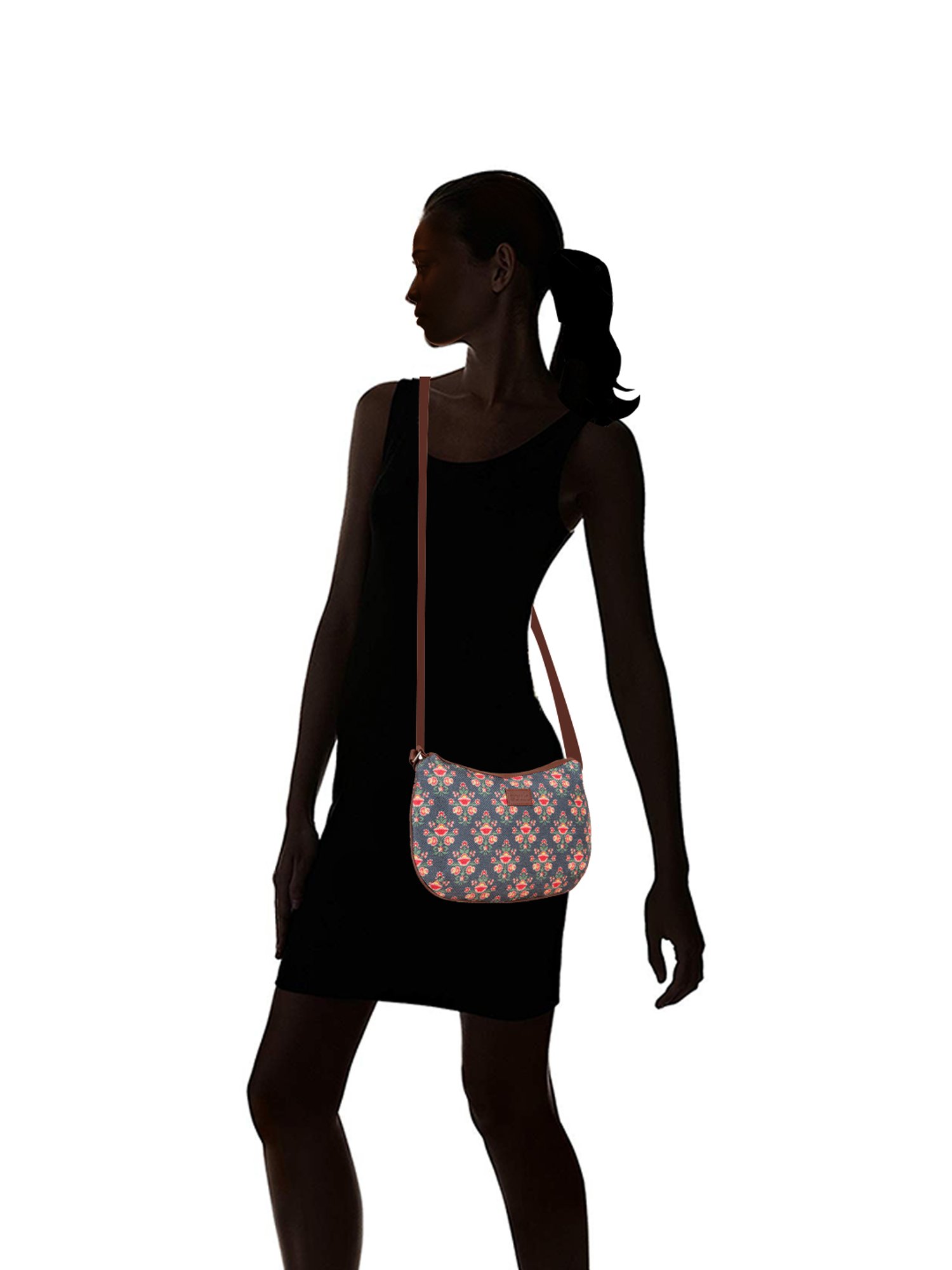 ZOUK Blue Printed Medium Sling Handbag