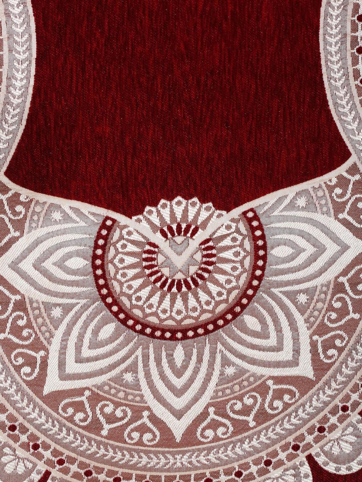 HOSTA HOMES Woven Maroon & White 3 Seater With Arm Rest Sofa Covers