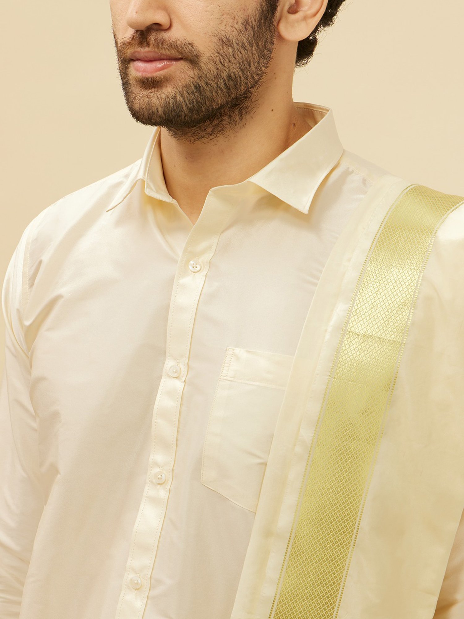 Ramraj Light Pink Regular Fit Shirt