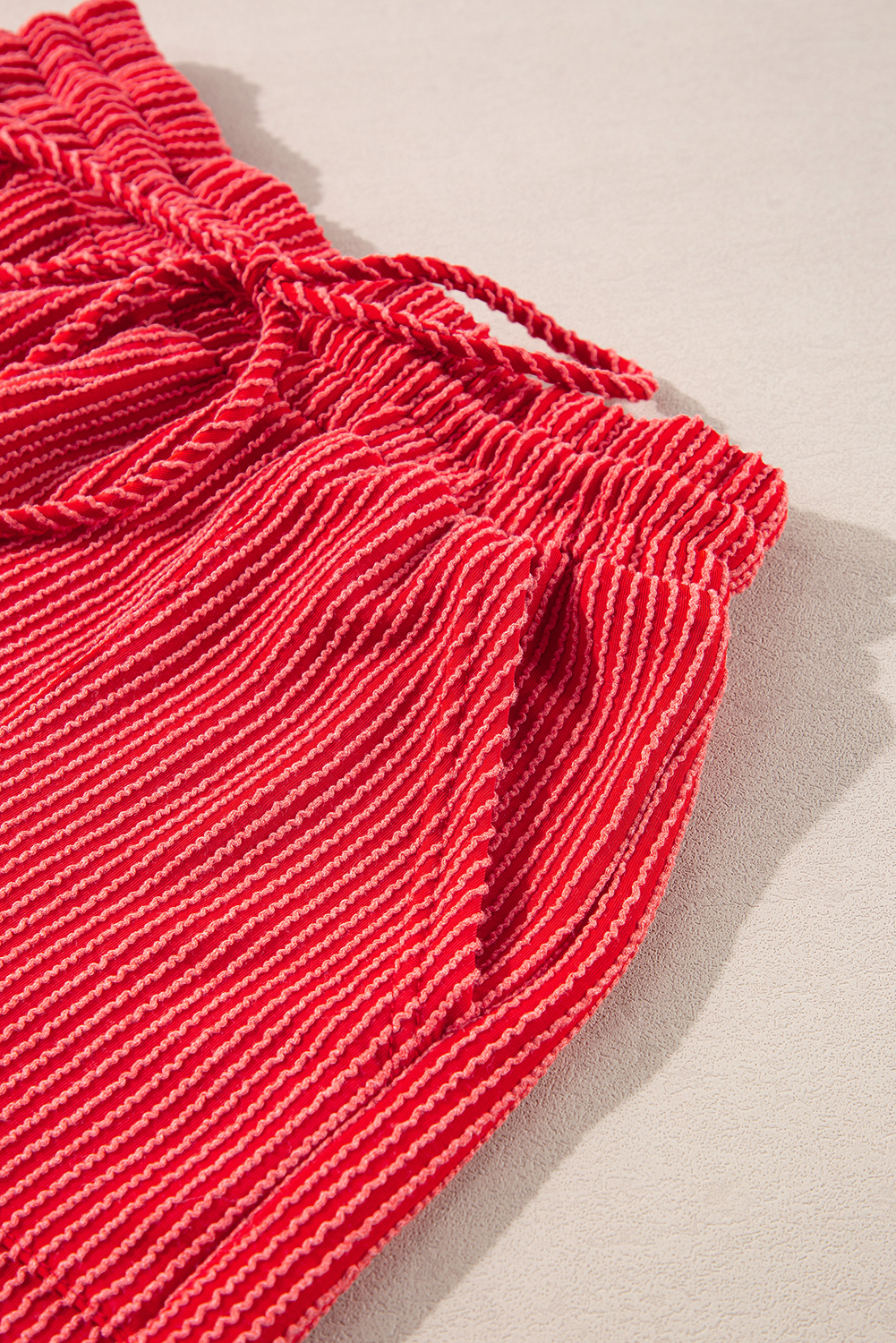 Racing Red Corded MERRY Long Sleeve Top and Shorts Pajama Set