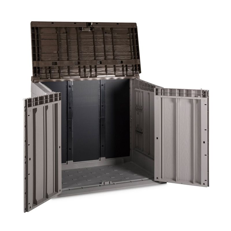 Toomax 76 Cu. Ft. Heavy Duty Weather Resistant Lockable Outdoor Garden Plastic Vertical Storage Shed Cabinet