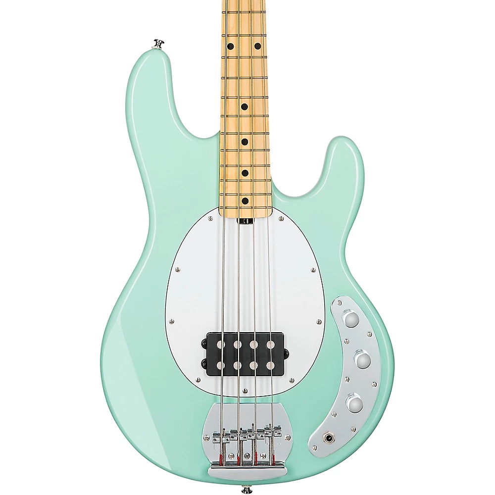 Sterling by Music Man StingRay Ray4 Maple Fingerboard Electric Bass Mint Green White Pickguard