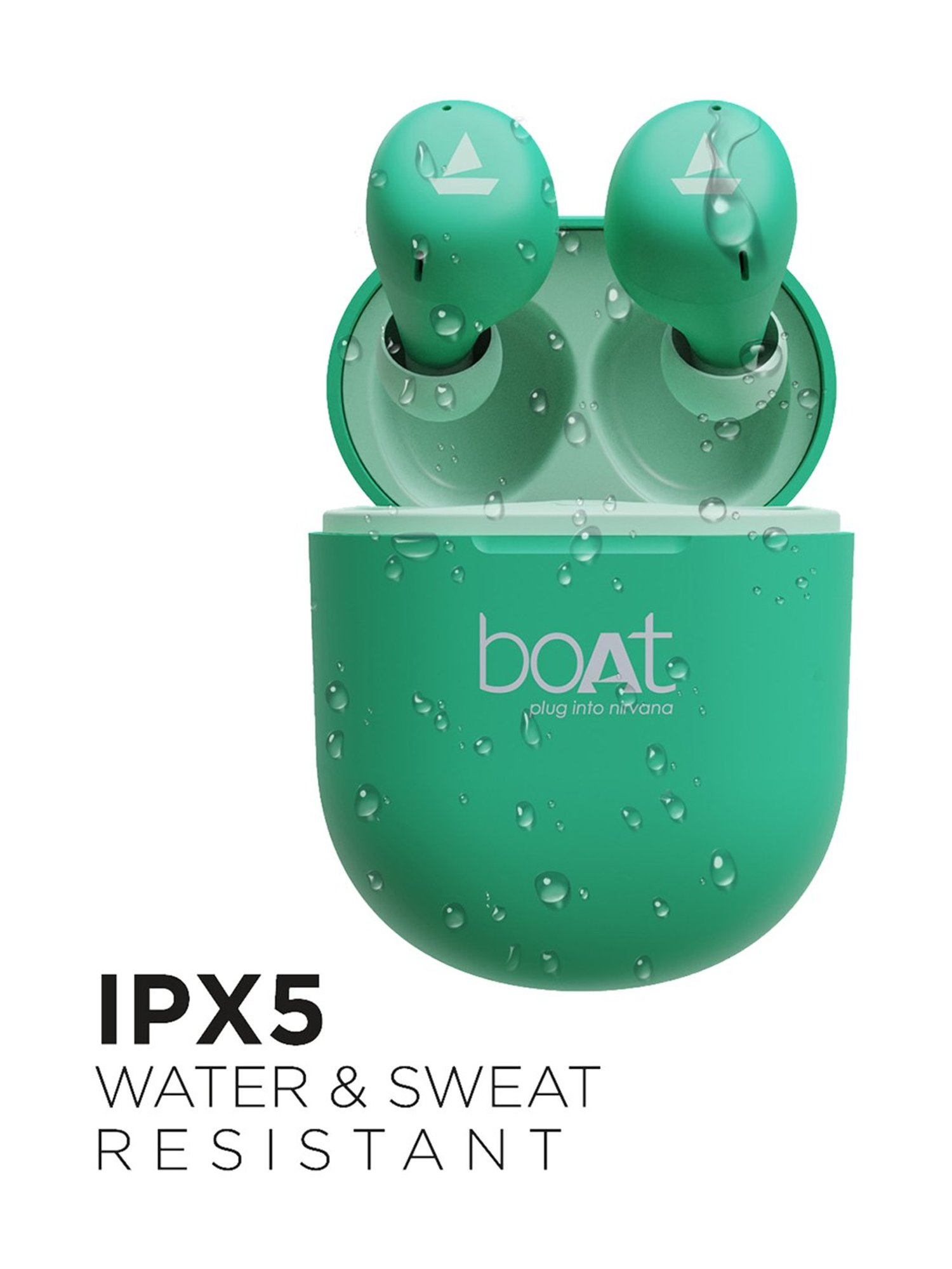 Boat Airdopes 381 In Ear Bluetooth Earbuds with Nonstop Music UpTo 20Hrs (Mint Green, True Wireless)