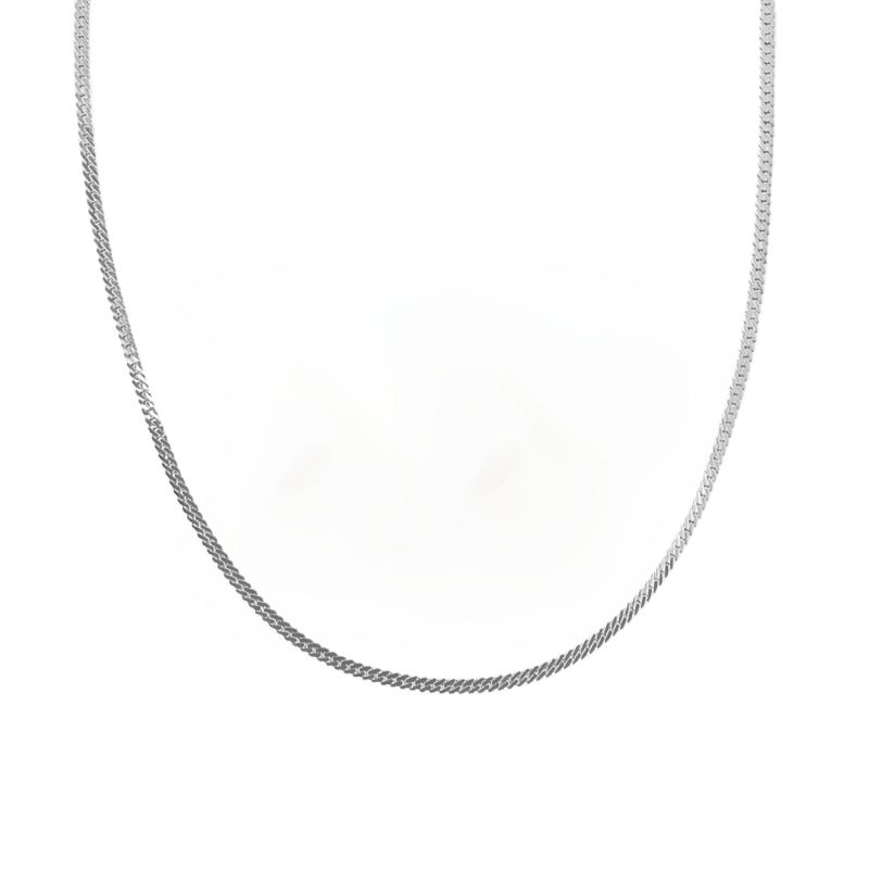 Women's Zirconite Necklace with 1mm Cubic Zirconia Triangle in Sterling Silver - Rhodium