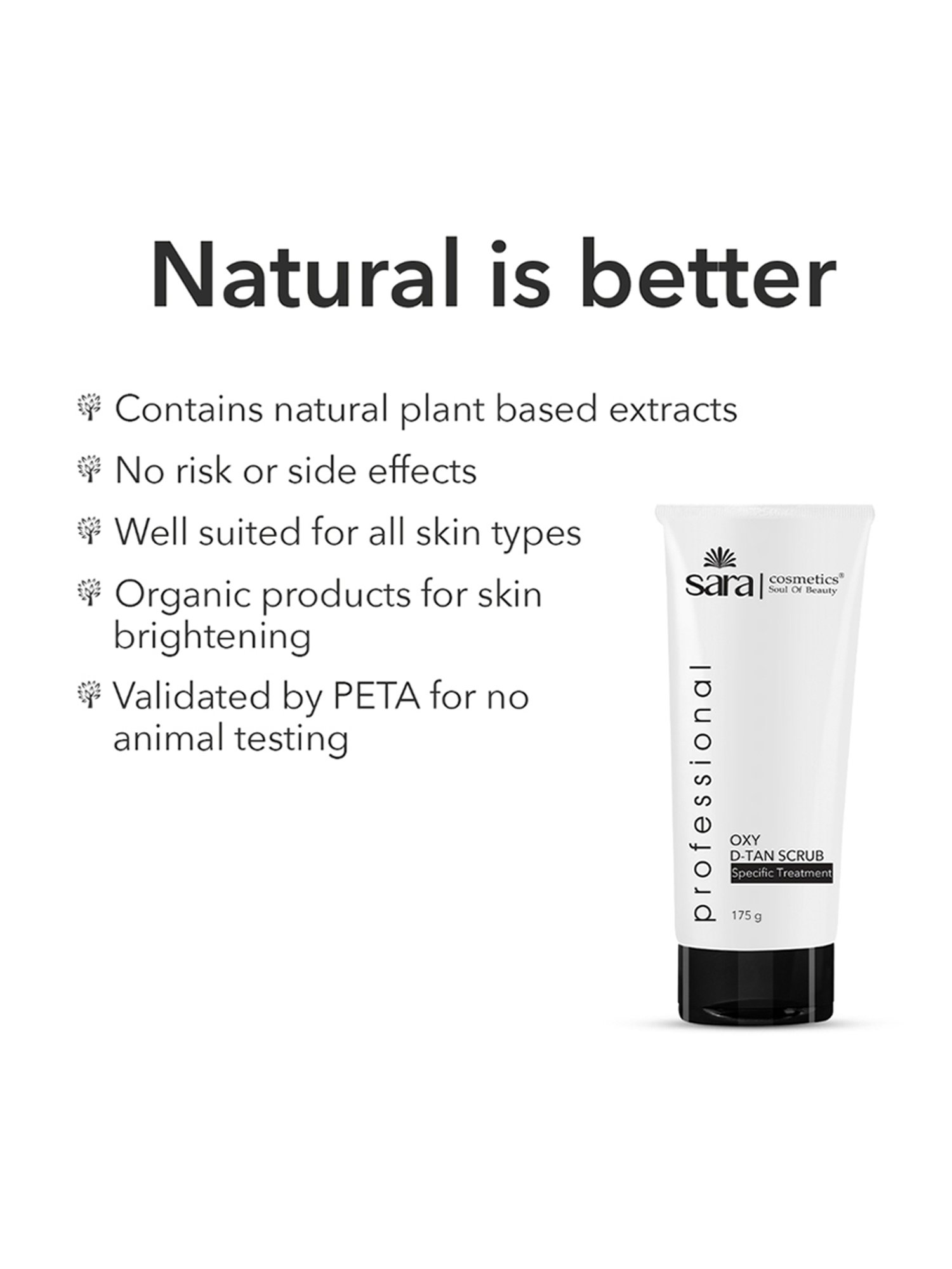 SARA Professional Oxy D-Tan Scrub - 175 gm