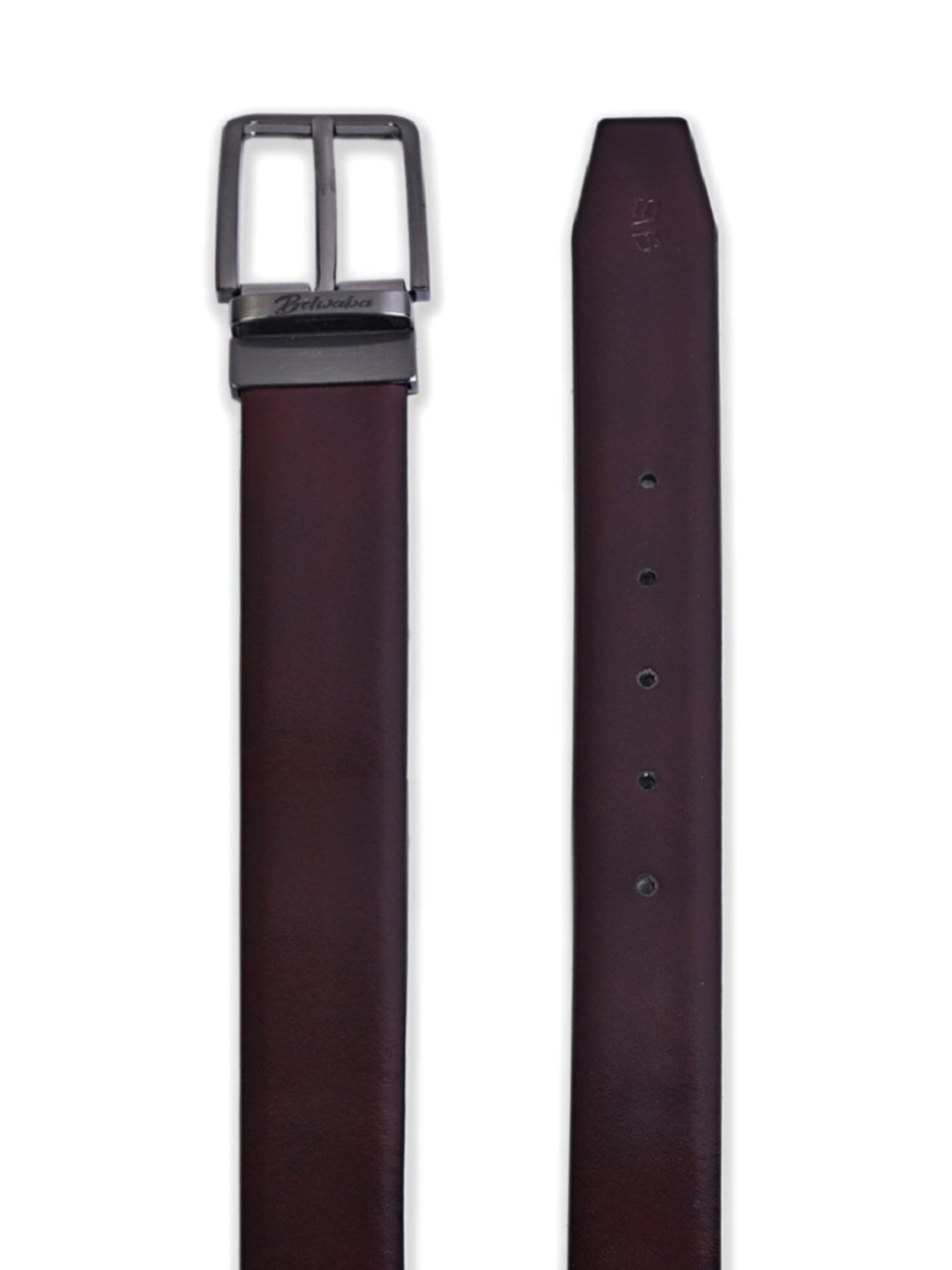 BELWABA Black & Brown Formal Reversible Leather Belt for Men