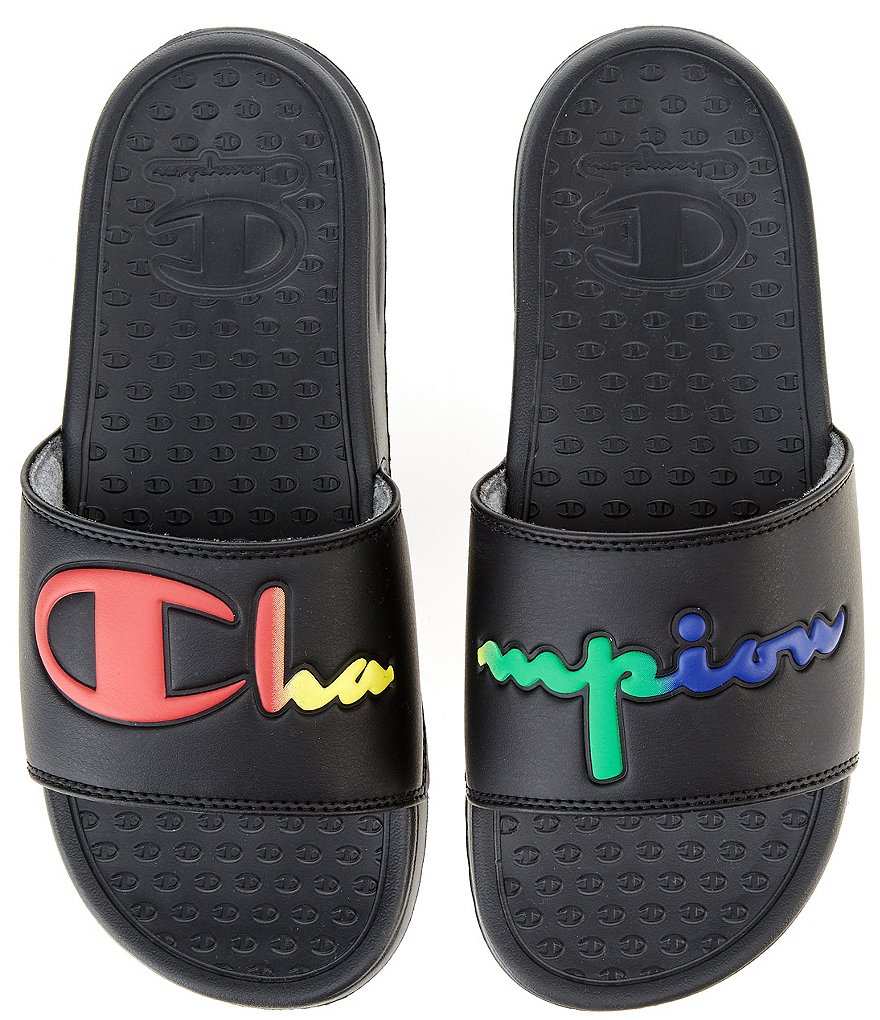 Champion Women's Split Script Rainbow Super Slides