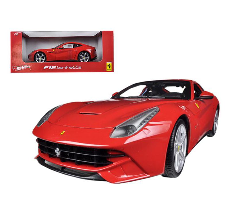 Ferrari F12 Berlinetta Red 1/18 Diecast Car Model by Hotwheels