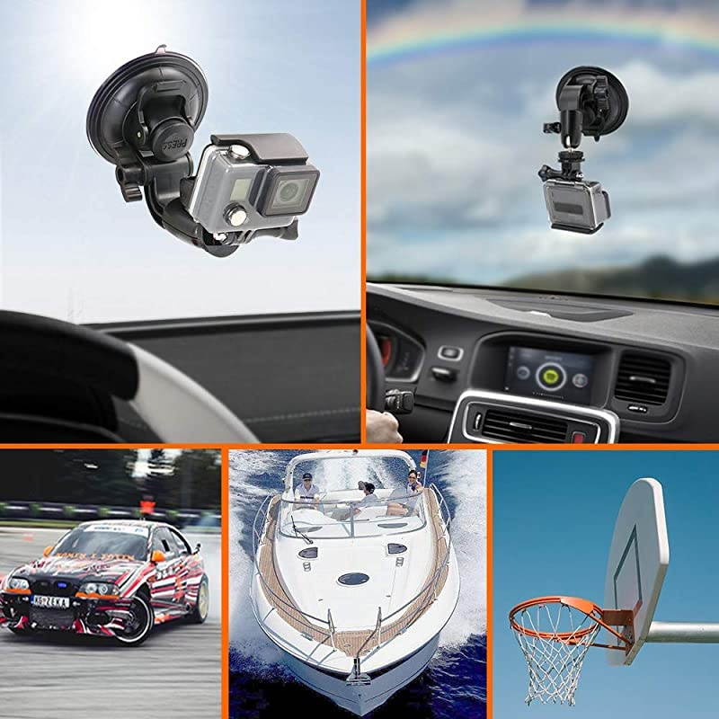 Duty Camera Car Windshield Mount with 1420 Adapter for GoPro Hero Series and All Cameras