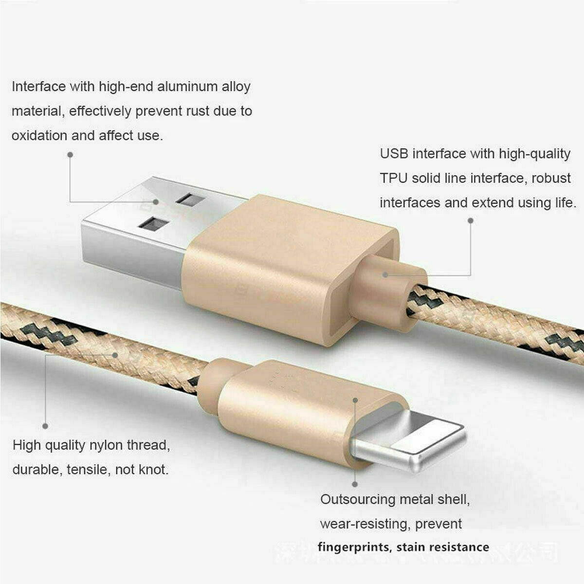 3-PACK Fast Charger Cables Cords For  iPhone/ Micro-USB/ Type-C 3FT/6.5FT