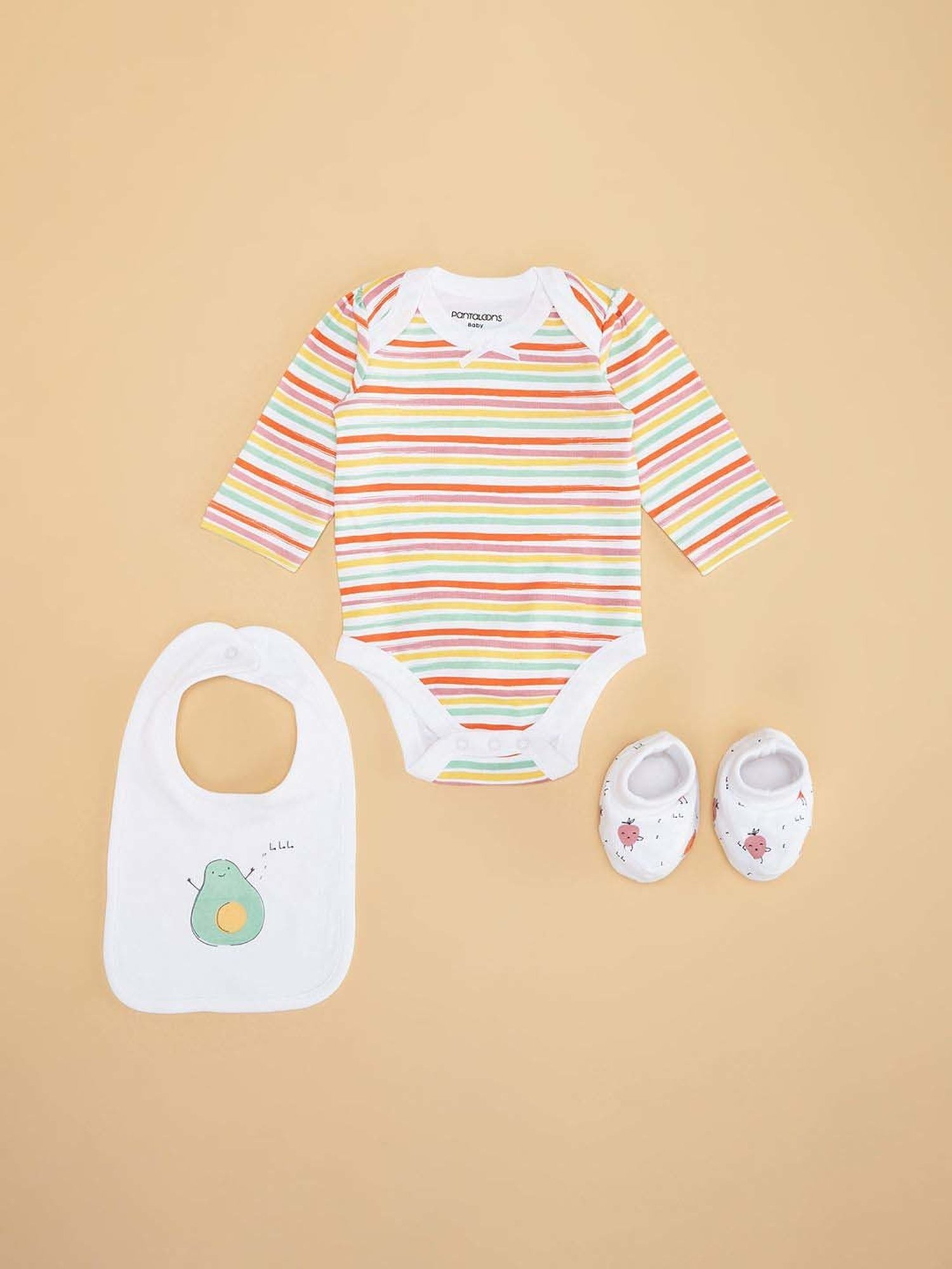 Pantaloons Baby Girls Multicolor Cotton Printed Full Sleeves Clothing Sets