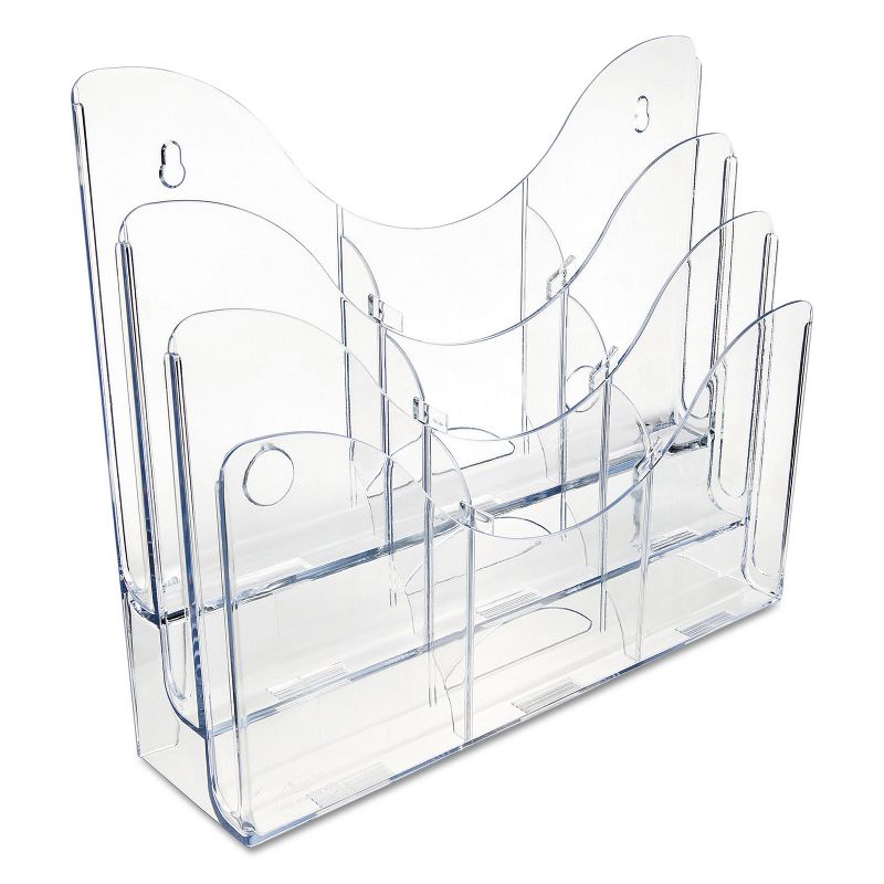 Deflecto Three-Tier Document Organizer With Dividers 13-3/8w x 3-1/2d x 11-1/2h Clear 47631