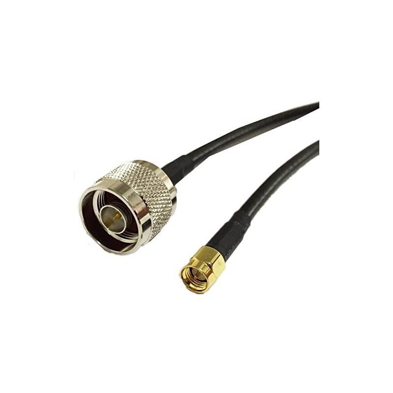 1M33FT N Type Male to SMA Male Test Antenna Coaxial RG58 Cable Connector AdapterBlack50 OhmRG581MN
