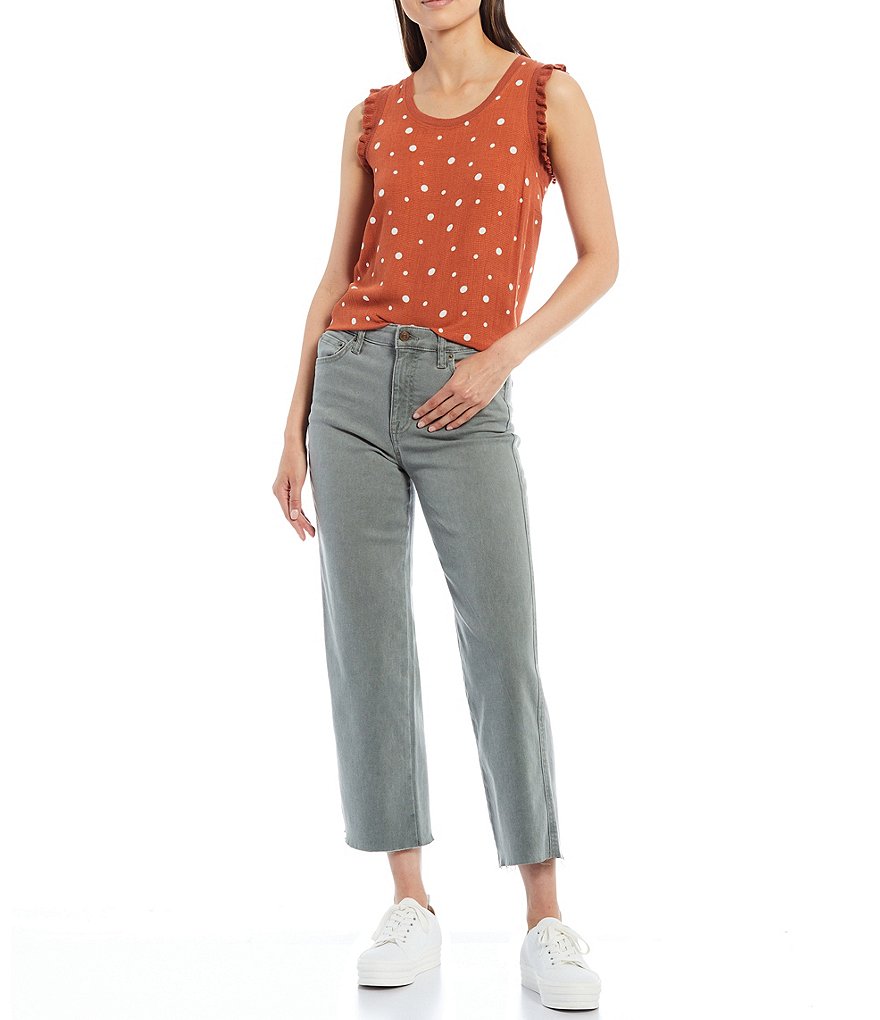 Ella Moss Declyn Scattered Dots Print Flutter Sleeve Tank