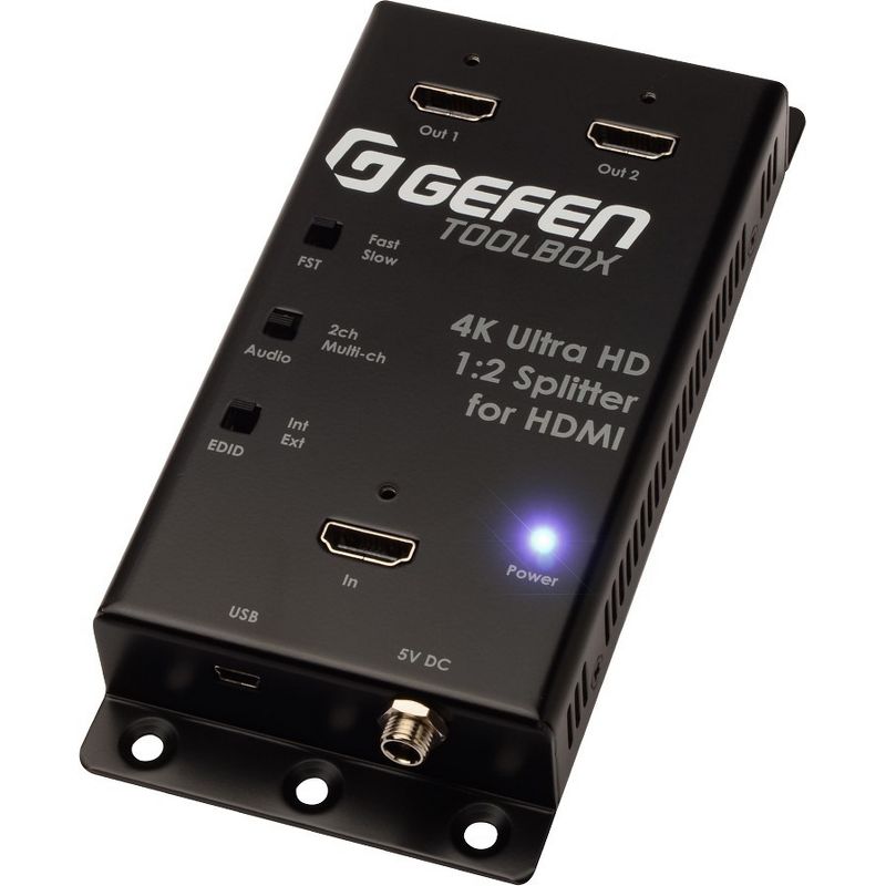 Gefen 4K Ultra HD 1:2 Splitter for HDMI (GTB-HD4K2K-142C-BLK) - 4096 x 2160 - 300 MHzMaximum Video Bandwidth - HDMI In - HDMI Out - USB