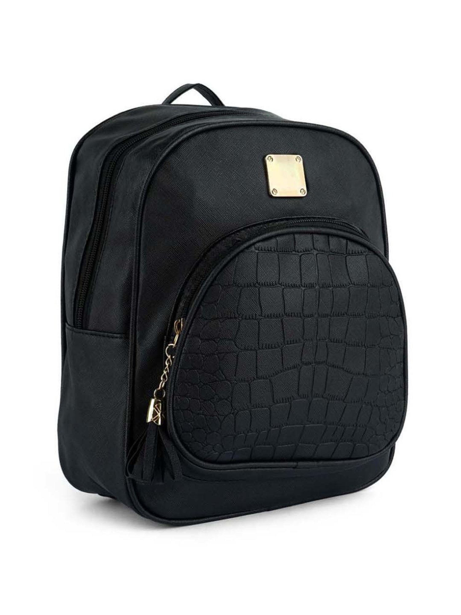 London Rag Black Croc Medium Backpack