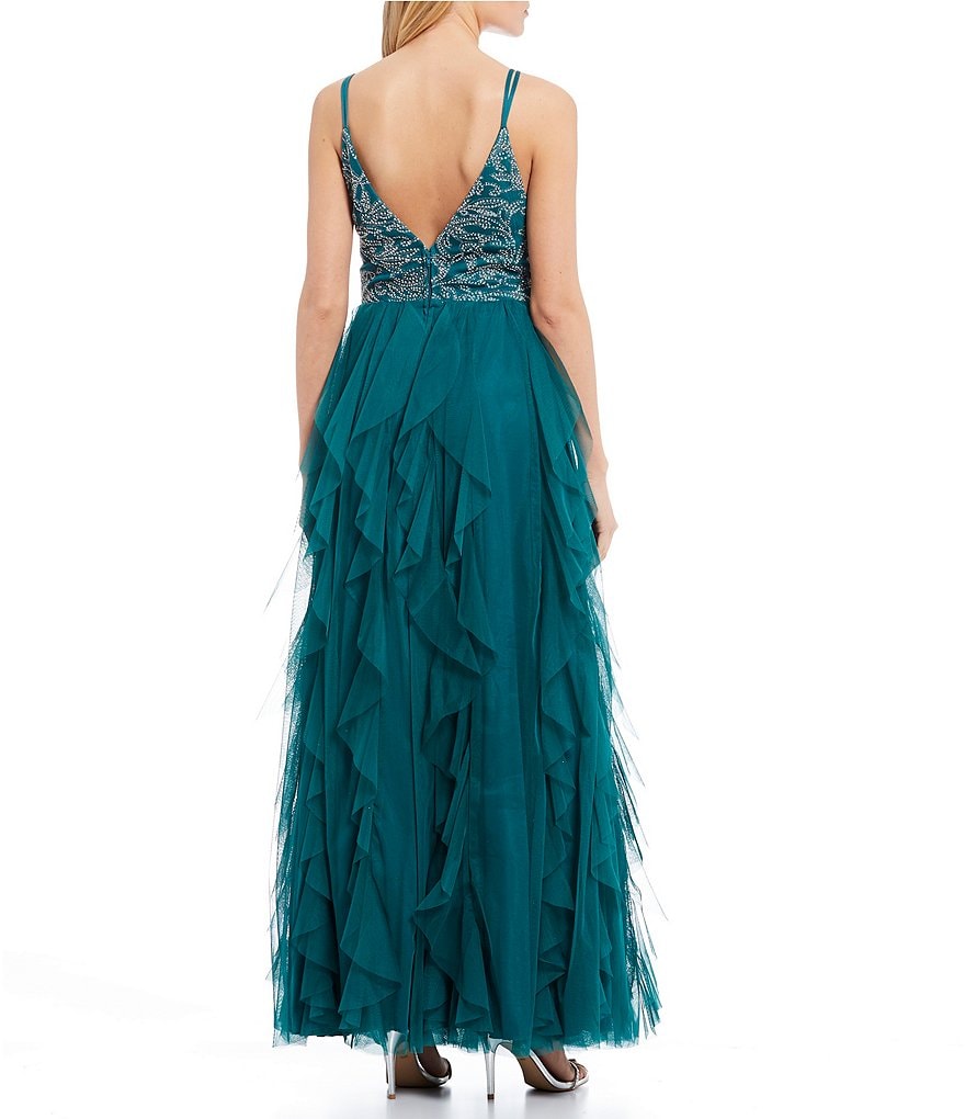 Teeze Me Caviar Beaded Bodice Corkscrew Dress