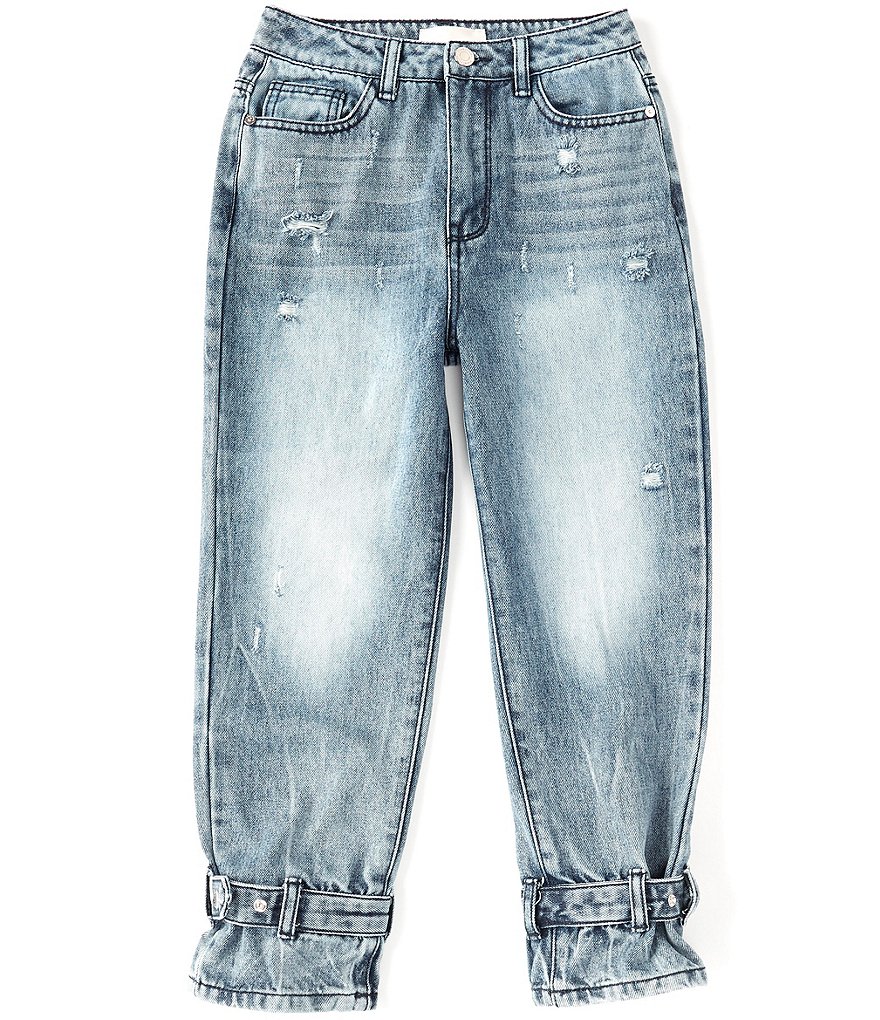 Habitual Big Girls 7-16 Adyson Belted-Cuffs Jeans