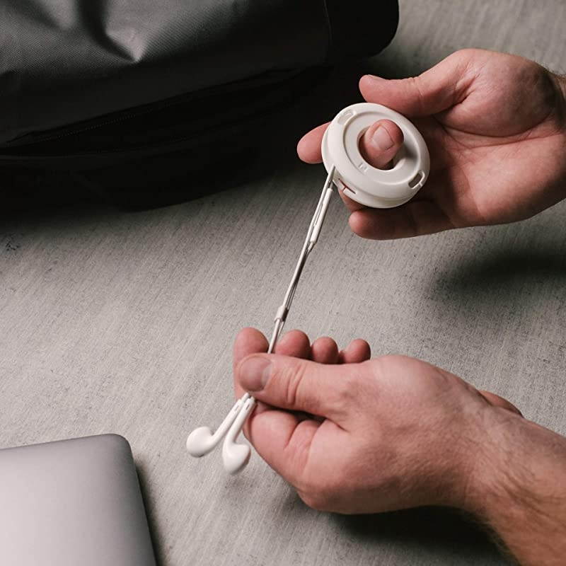 Winder Mini and Max Headphone and Cable Winder and Organizer Perfect for Wrapping Earbuds and Cords for Travel and Organization (Max, Black)