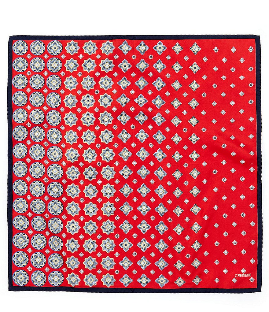 Cremieux Caveni Medallion Silk Pocket Square