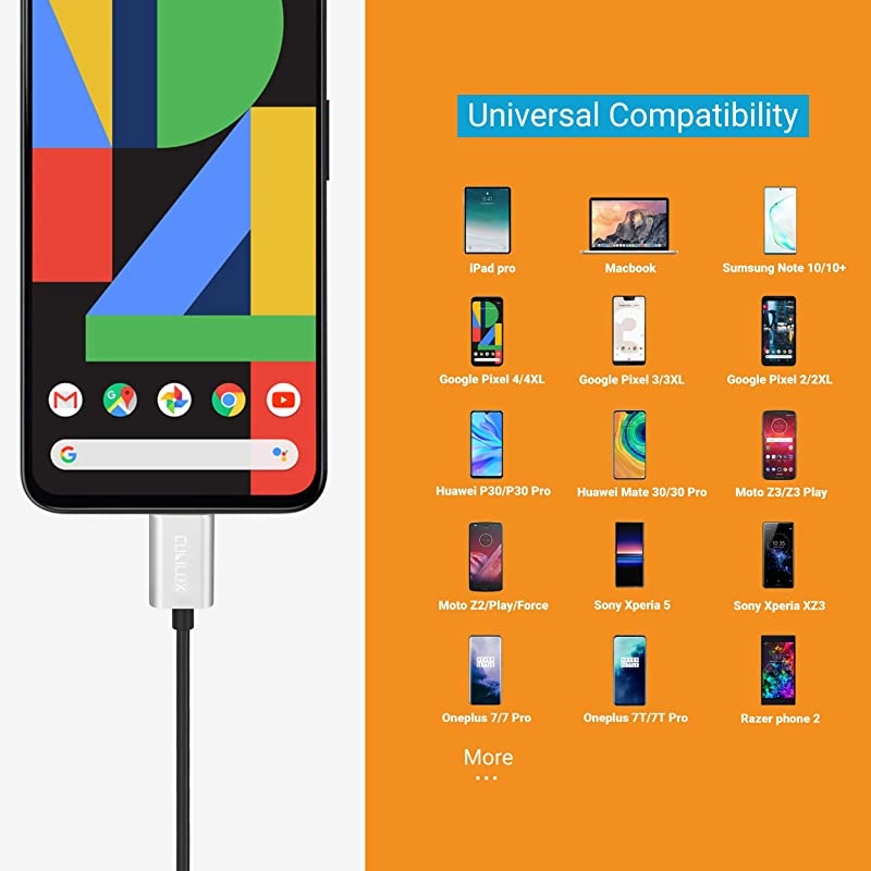 C Audio Cable for for Razr Moto Z4 Z3 Play Z2 Force G7 G6 Z Droid Type C to 35mm Aux Cord for Car Speaker Auxiliary Cable for Huawei P30 Pro P20 Pro ZTE Axon 10 Pro 5G Pixel 4 4XL 4 FT