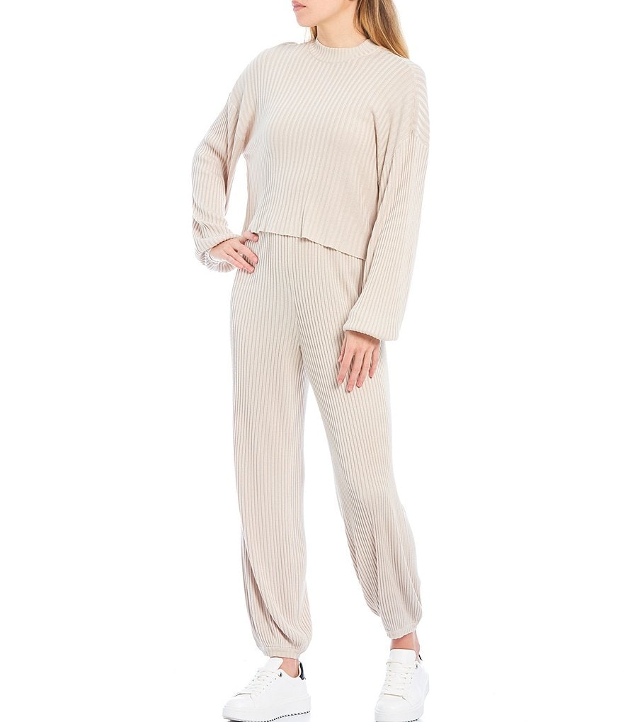 BB Dakota by Steve Madden Rib Current Long Sleeve Crew Neck Top