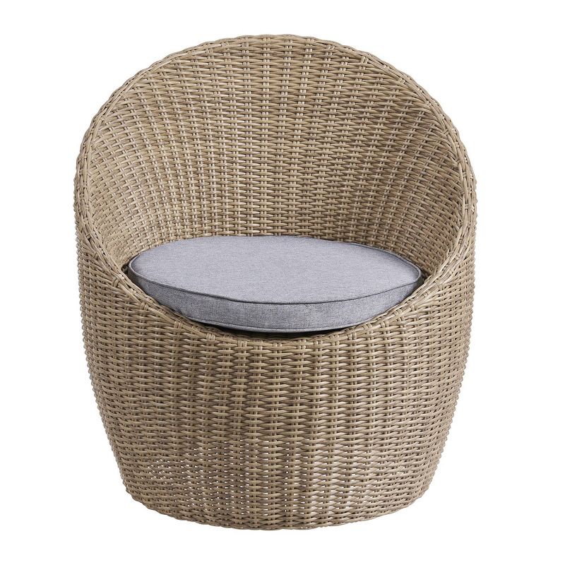 Strafford 3pc Wicker Outdoor Set with Two Chairs & Cocktail Table - Gray - Alaterre Furniture