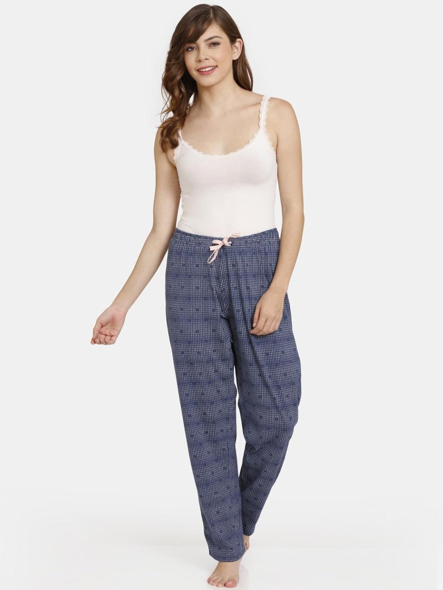 Rosaline by Zivame Navy Printed Pajamas